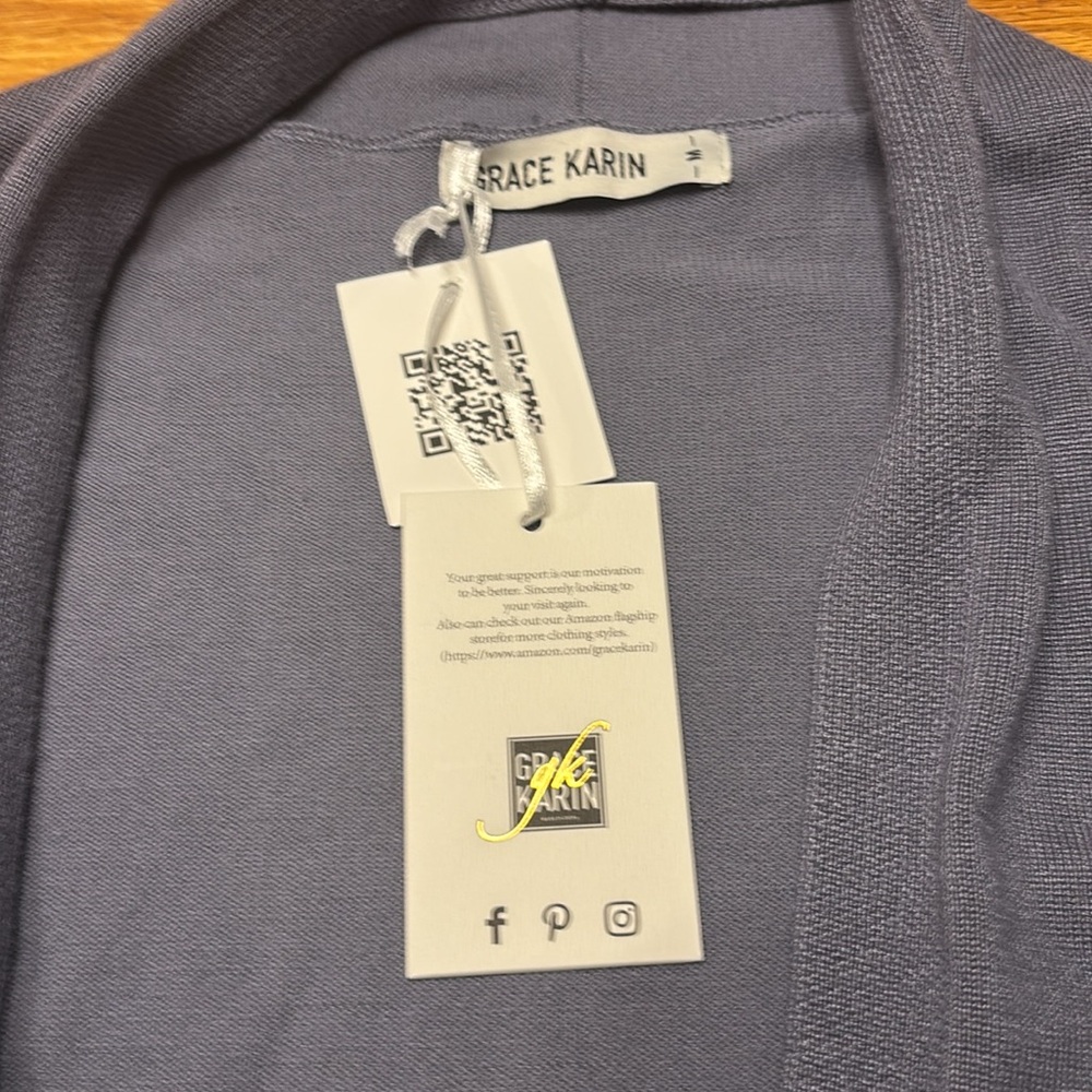 Grace Karin Women’s Gray Sweater Cardigan NWT - Picture 7 of 9